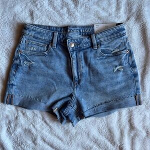 American Eagle Outfitters Distressed Blue Jean Mom Shorts